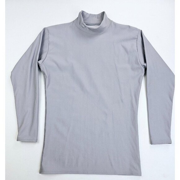 Under Armour Size XL Women's Gray Compression Coldgear Turtleneck Logo Athletic - Picture 1 of 10